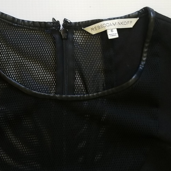 Rebecca Minkoff black mesh faux leather tr Dress - Picture 4 of 9